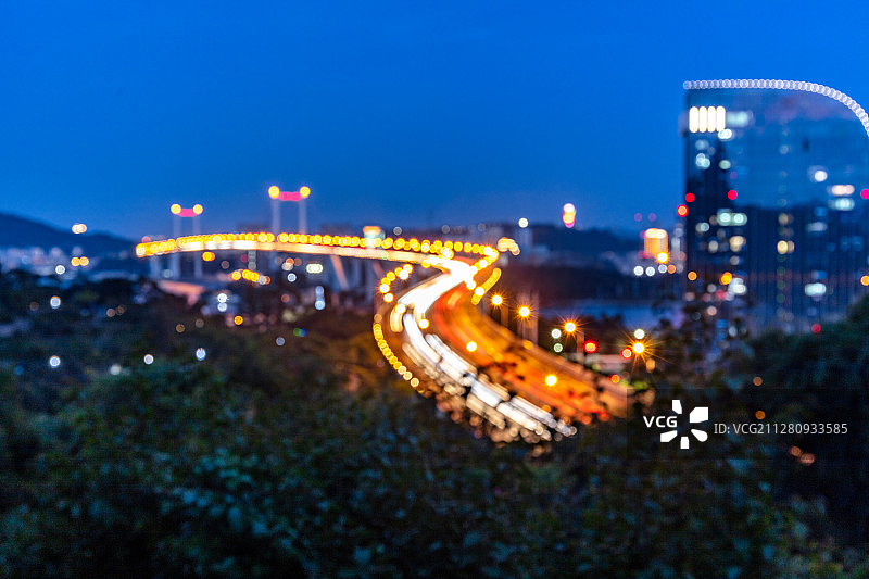 厦门海沧大桥夜晚城市风光图片素材