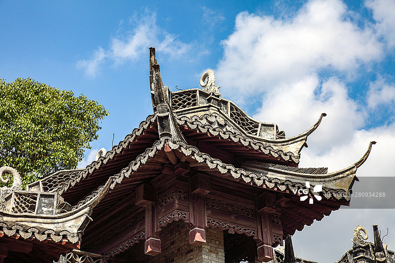 上海闵行韩湘水博园古典建筑图片素材