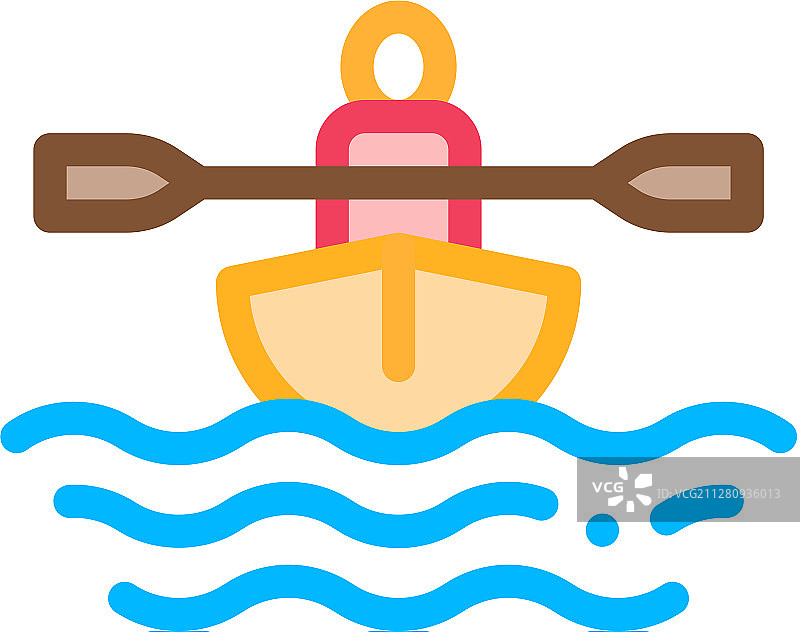 船上持桨划船的男人图标图片素材