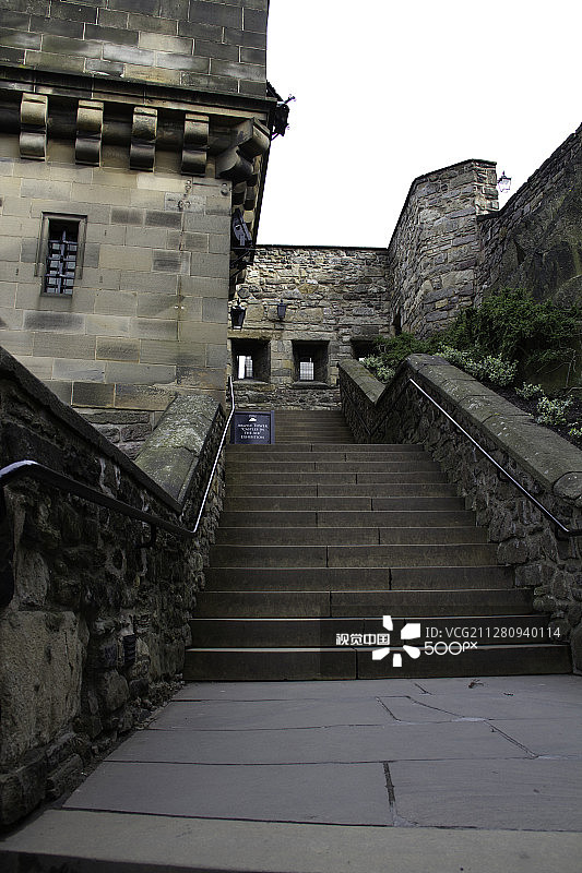 爱丁堡城堡内的宏伟石阶图片素材