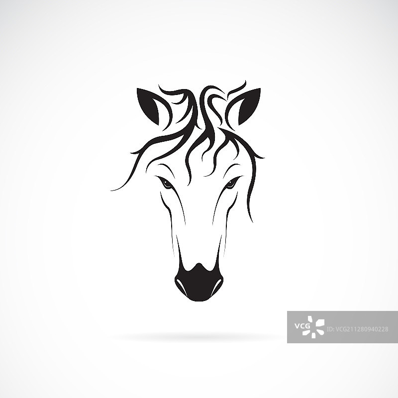 白色背景上的马头设计图片素材