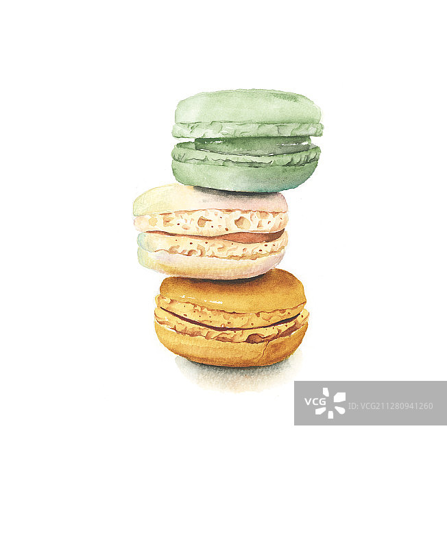 水彩马卡龙图片素材