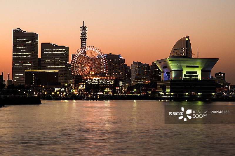 横滨日落景色图片素材