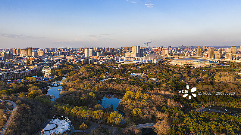 上帝视角看长春——夕阳南岭图片素材