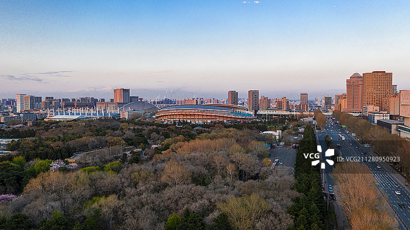 上帝视角看长春——夕阳南岭图片素材