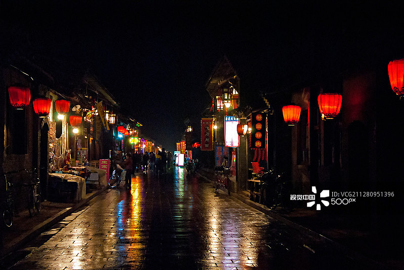 夜幕下的平遥图片素材