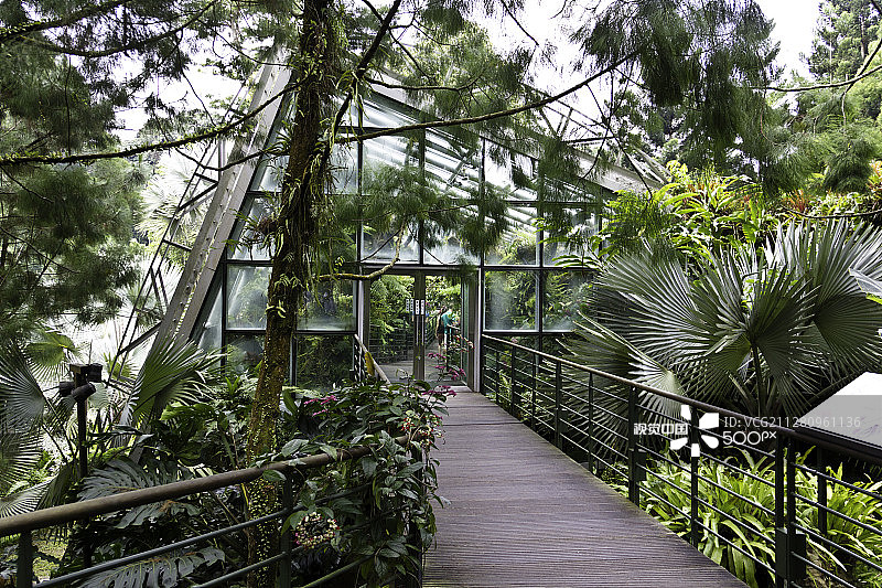 新加坡国家胡姬花园内的凉爽房屋图片素材
