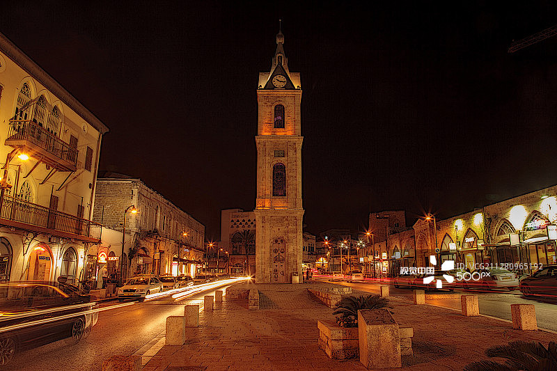 雅法夜景图片素材