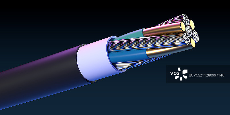 3D渲染数据线创意图图片素材