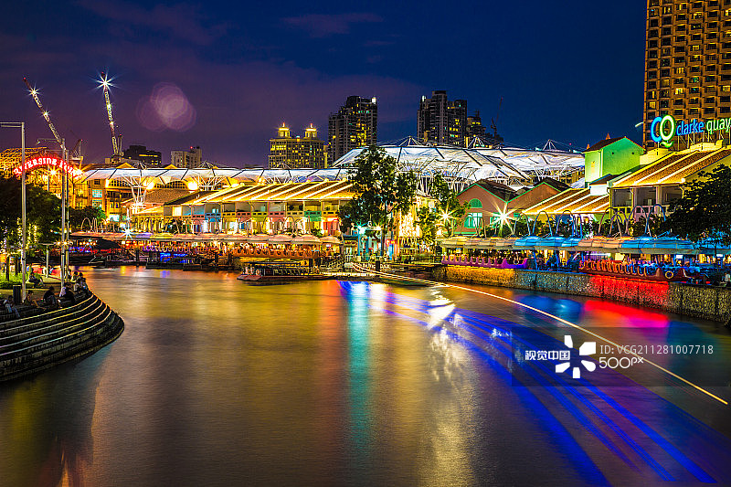 克拉码头光盘和夜景图片素材
