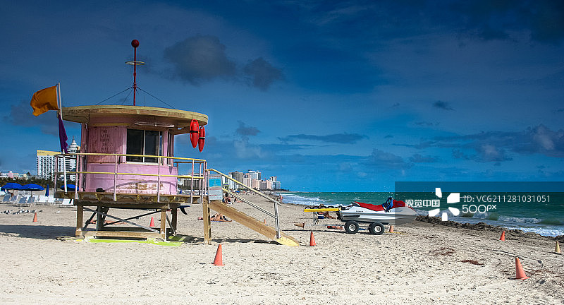 迈阿密海滩救生站图片素材