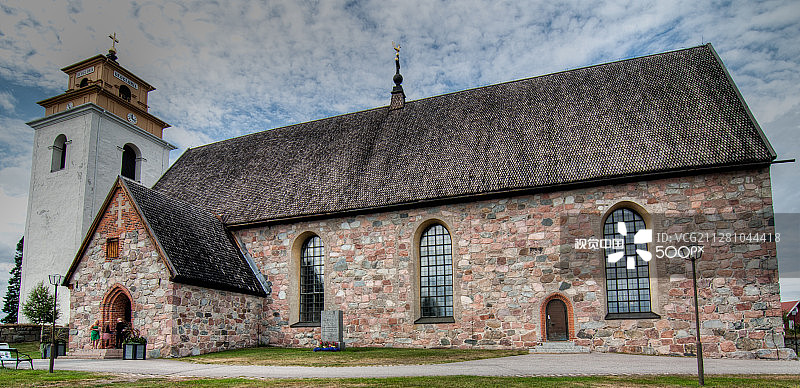 瑞典吕勒奥老城教堂村图片素材