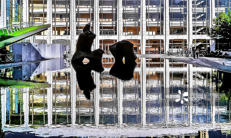 林肯中心倒影池图片素材