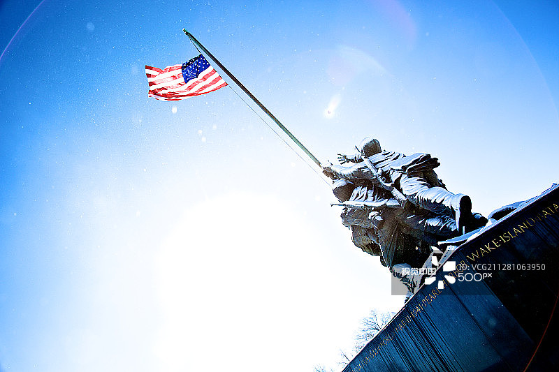 硫磺岛纪念碑的冬日阳光图片素材