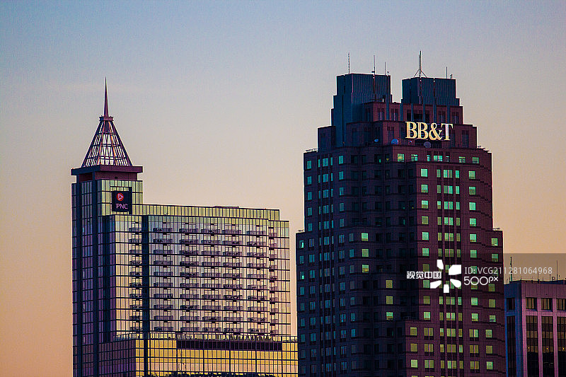 罗利天际线BB&T PNC图片素材