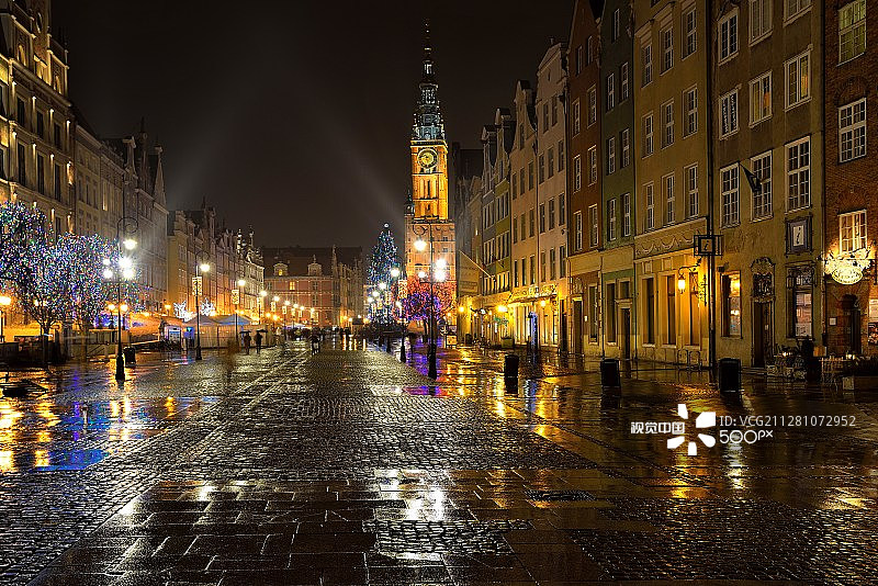 格但斯克夜景图片素材