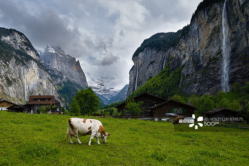瑞士劳特布伦嫩山谷图片素材