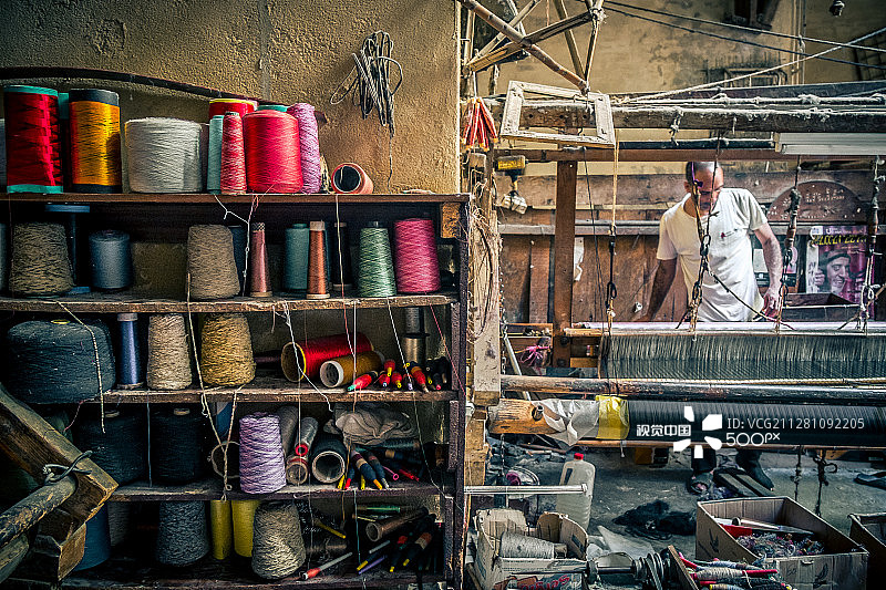 摩洛哥非斯的织布工图片素材