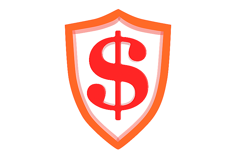 3D盾牌和货币符号图片素材