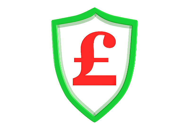 3D盾牌和货币符号图片素材