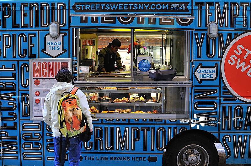 纽约第五大道餐车图片素材