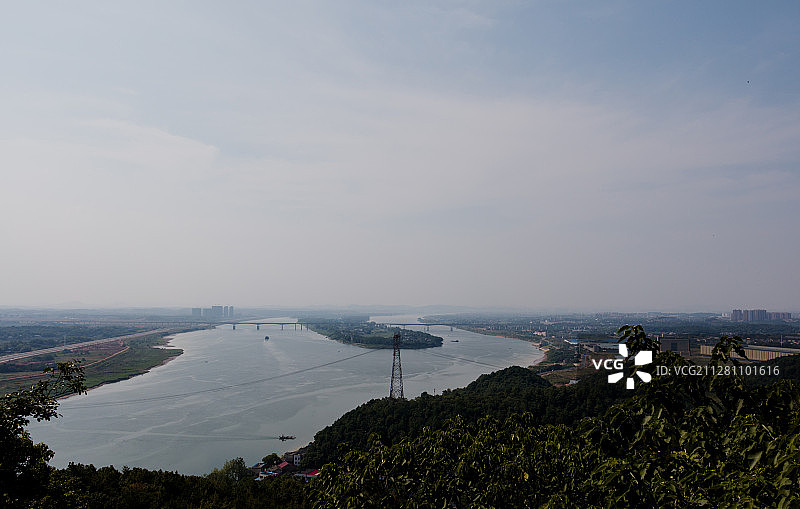 昭山远望湘江北去图片素材