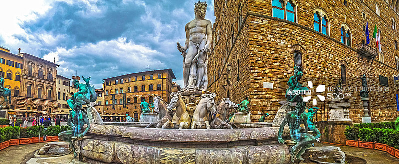 意大利佛罗伦萨海王星喷泉，2013图片素材