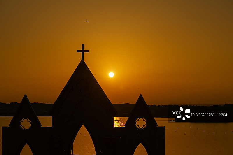 千龙湖：夕阳色的梦图片素材