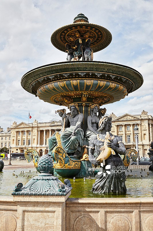 巴黎协和广场海洋喷泉图片素材