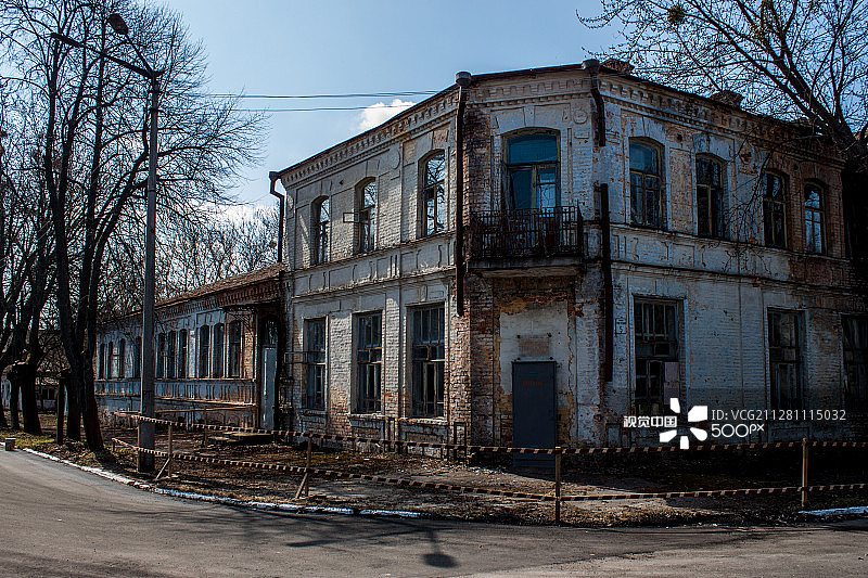 切尔诺贝利的废弃房屋图片素材