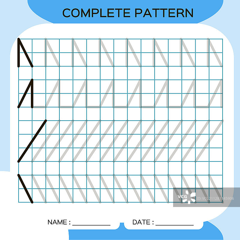 完整的早期图案描线活动图片素材