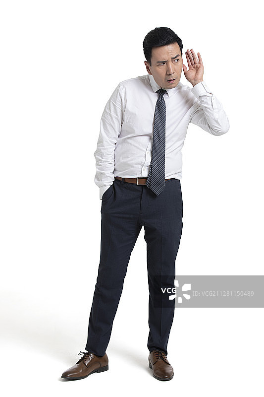 成熟商务男士偷听图片素材