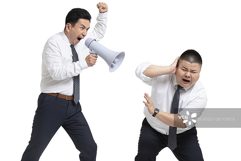 成熟商务男士朝下属大喊图片素材