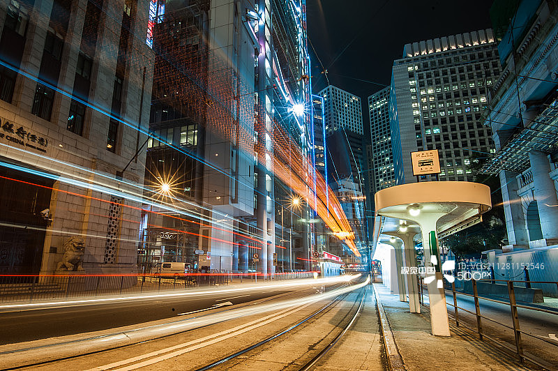 香港中环夜景图片素材