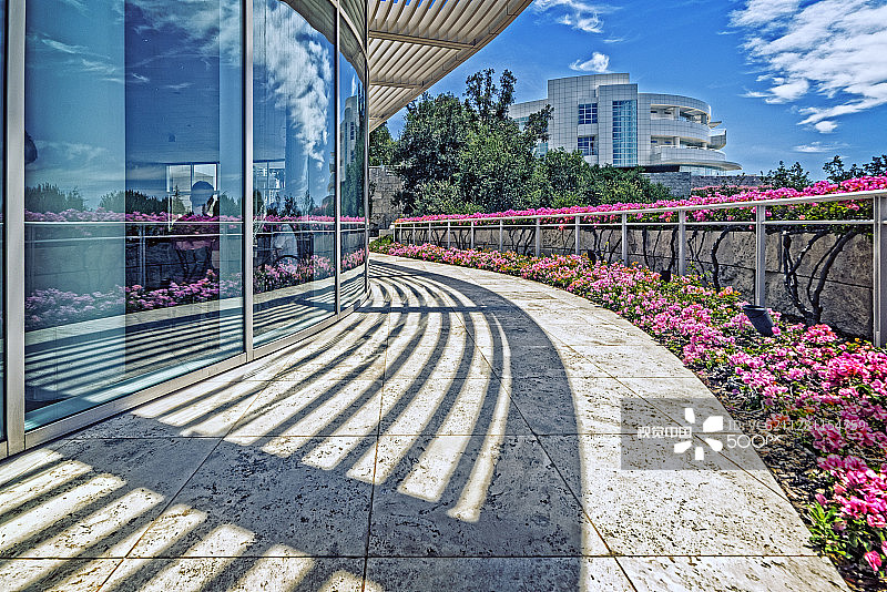 盖蒂中心咖啡馆景色图片素材