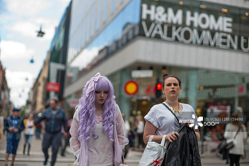 紫色头发图片素材