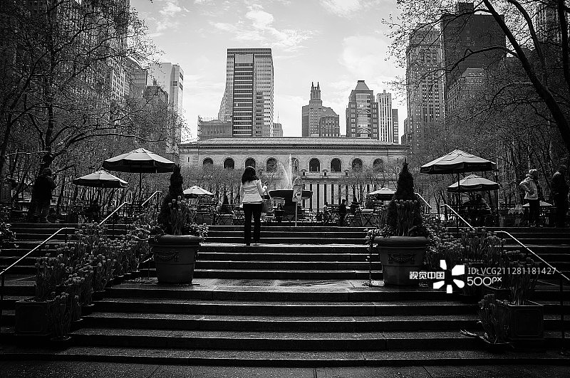 纽约市布莱恩特公园/第六大道图片素材