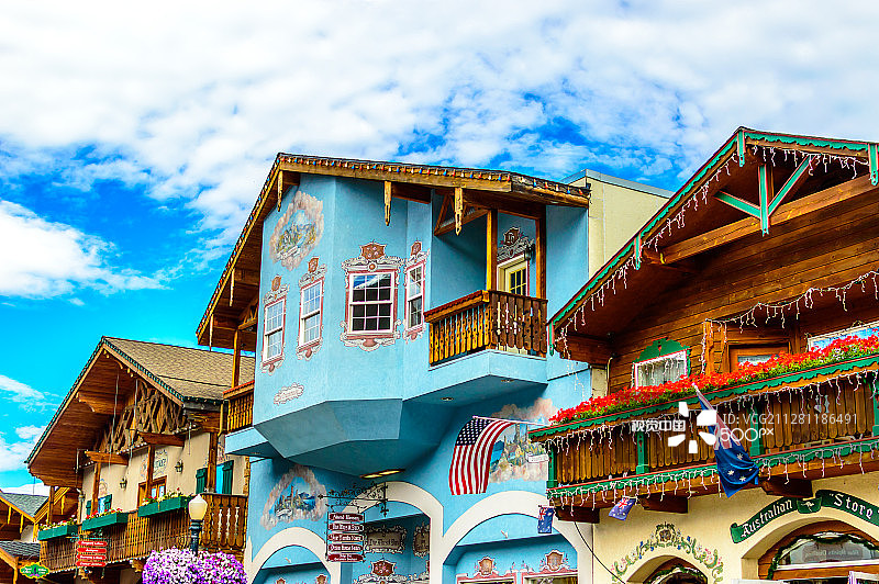 德国建筑，华盛顿州莱文沃思图片素材