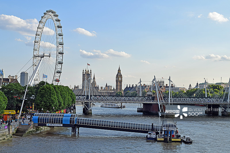 从伦敦滑铁卢桥看到的景色图片素材