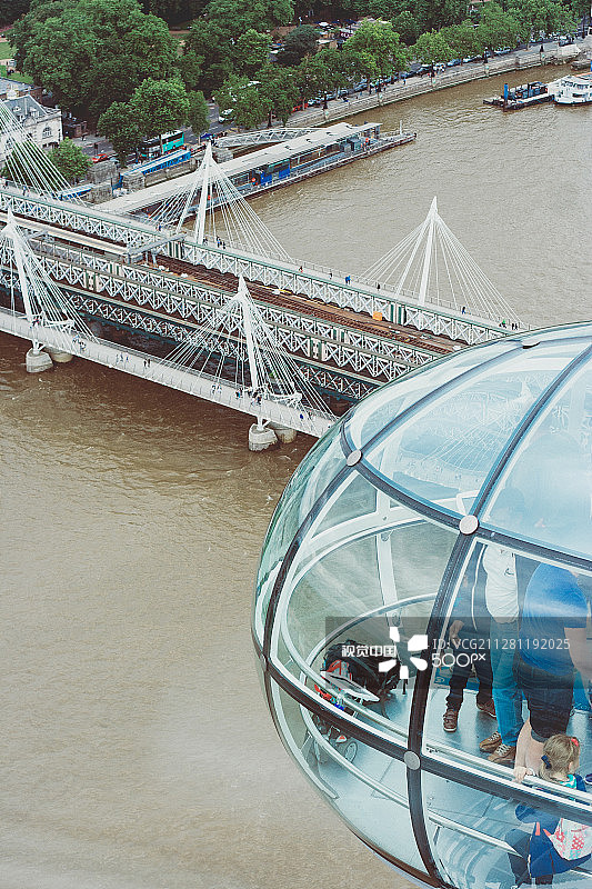 亨格福德桥、金禧桥与伦敦眼图片素材