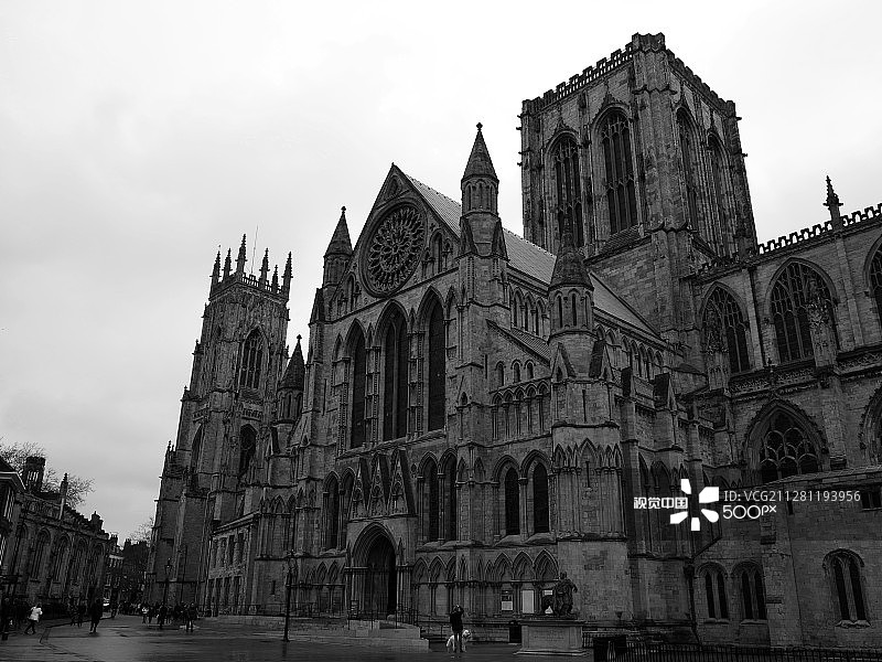 约克大教堂黑白照图片素材