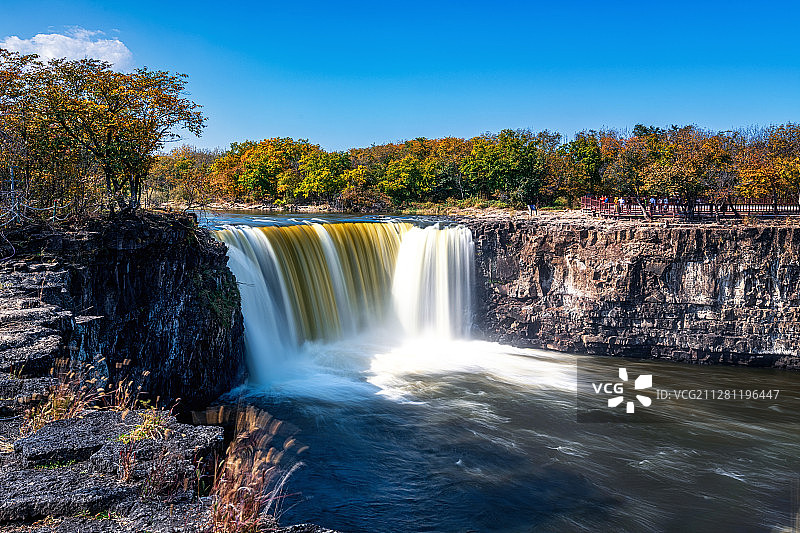 镜泊湖吊水楼瀑布图片素材