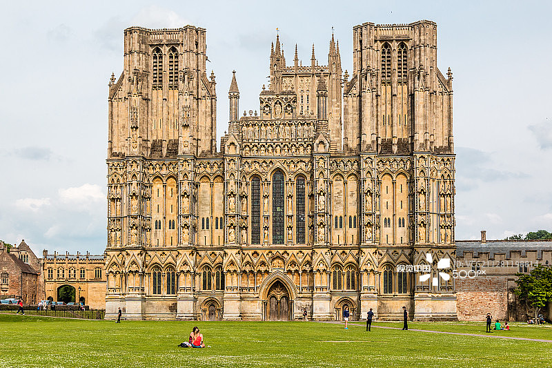 英国韦尔斯，韦尔斯大教堂图片素材