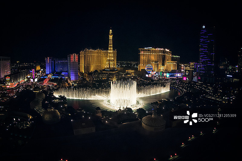 拉斯维加斯贝拉焦喷泉图片素材