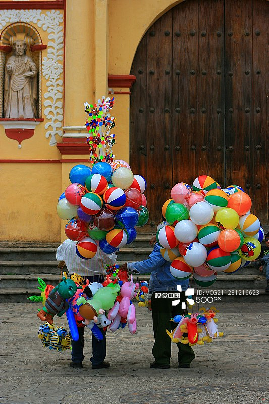 墨西哥恰帕斯圣克里斯托瓦尔的商贩图片素材