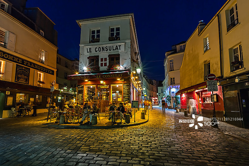 巴黎蒙马特高地咖啡馆图片素材