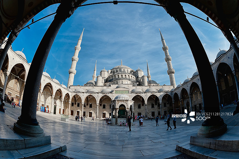 蓝色清真寺（苏丹艾哈迈德清真寺），伊斯坦布尔图片素材