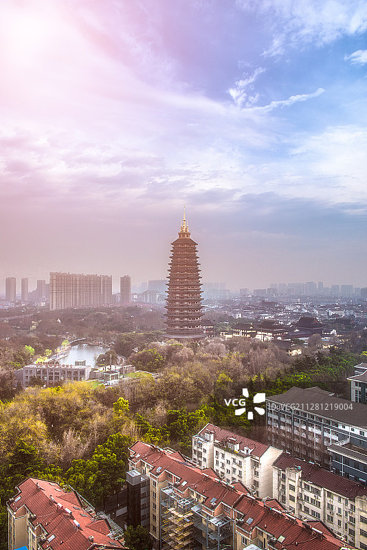 中华第一佛塔江苏常州天宁禅寺天宁宝塔图片素材