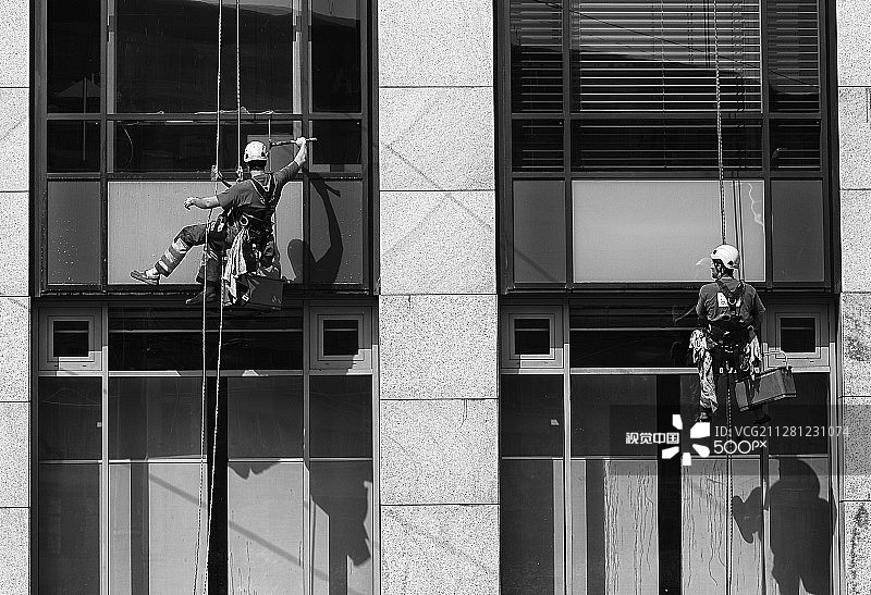 布拉迪斯拉发的玻璃清洁工图片素材