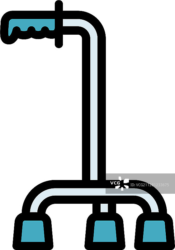 描边风格拐杖图标图片素材